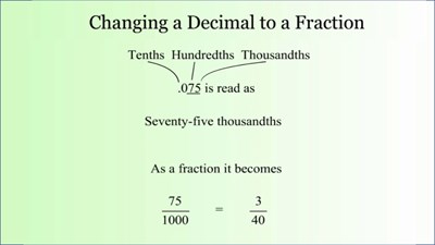 Changing a Decimal to a Fraction (Screencast)