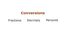 Conversions: Fractions-Decimals- Percents