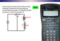 Instantaneous Current Calculations of a De-Energizing RL Circuit (Using a TI-30XIIS Calculator)