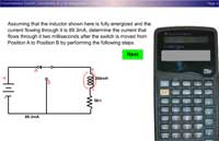 Instantaneous Current Calculations of a De-Energizing RL Circuit  (Using a TI-36X Calculator)
