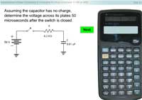 Instantaneous Voltage Calculations of a Charging RC Circuit (Calculator TI-35X orTI-36X)