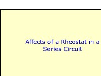 Effects of a Rheostat in a Series Circuit