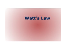 Watt's Law