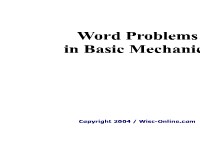 Word Problems in Basic Mechanics