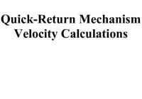 Quick-Return Mechanism Velocity Calculations