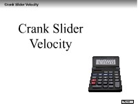 Crank Slider Velocity 