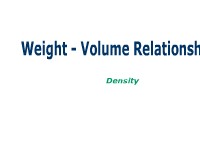 Weight-Volume Relationships: Density