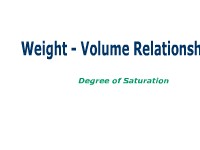 Weight-Volume  Relationships: Degree of Saturation