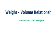 Weight-Volume Relationships: Saturated Unit Weight
