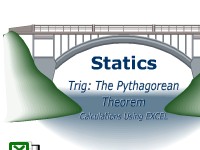 Statics - Trig: Pythagorean Theorem Calculations Using Excel