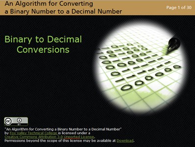 An Algorithm for Converting a Binary Number to a Decimal Number